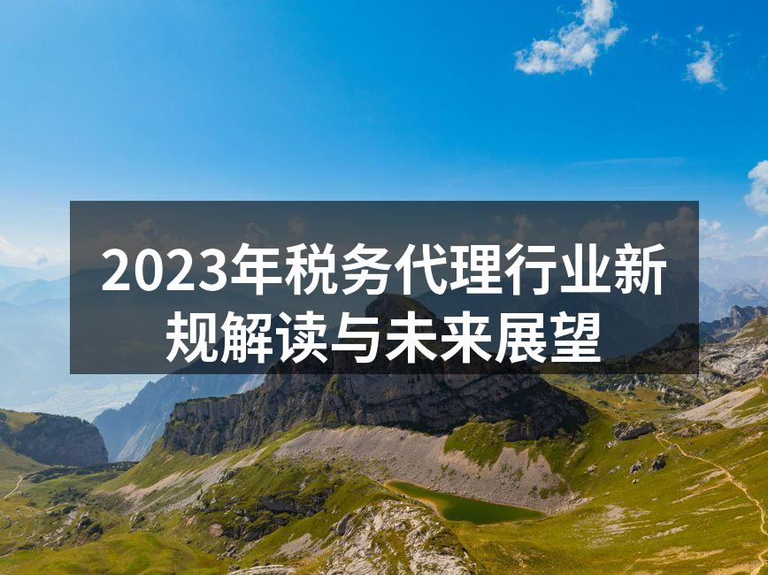 2023年税务代理行业新规解读与未来展望