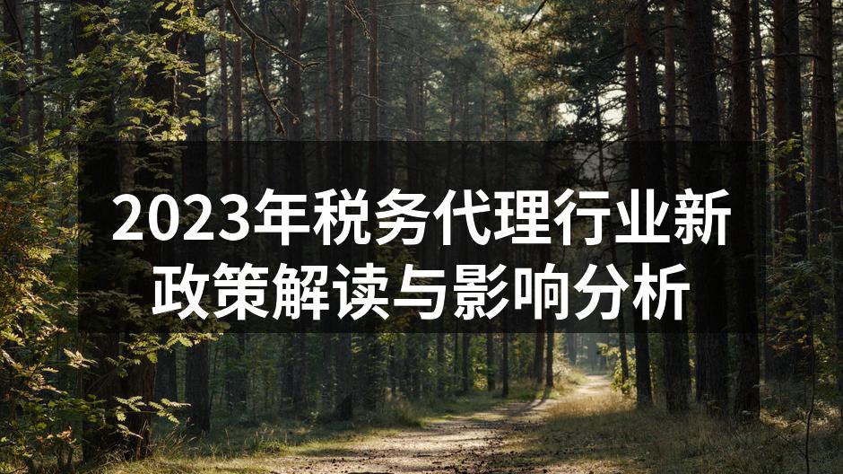 2023年税务代理行业新政策解读与影响分析