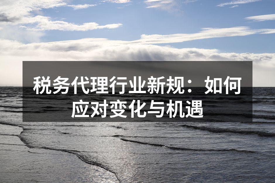 税务代理行业新规：如何应对变化与机遇