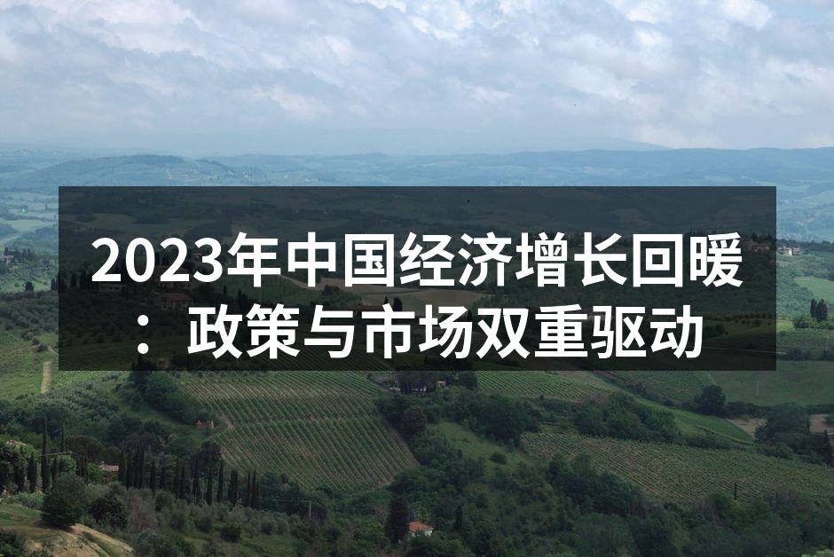 2023年中国经济增长回暖：政策与市场双重驱动